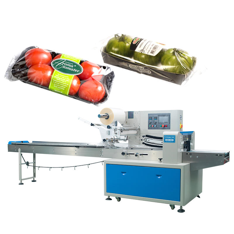 Bolsa de plástico automático Máquina de embalaje de fruta fresca y flujo de vegetales