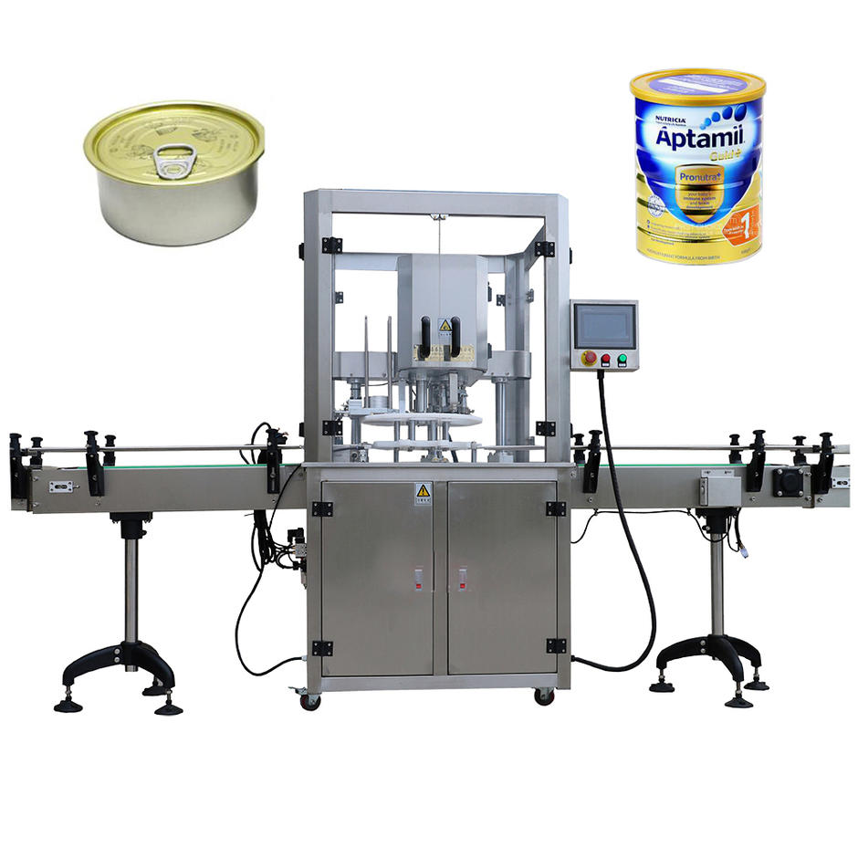 Fully Automatic Servo Driven Packing Granule Coffee Grain Powder Can Sealing Machine For Plastic Paper Bottle Auminum Tin