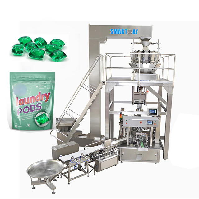 Automatic Feeding Laundry Pods Capsules Packing Machine In Pre-made Doypack Bag
