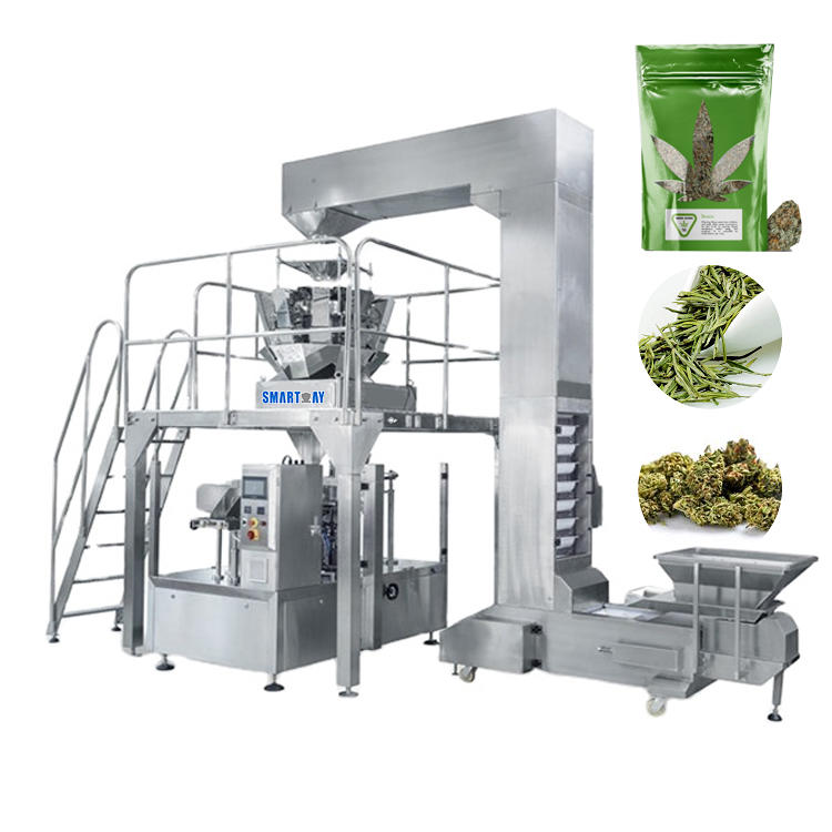 Automatic Cannabis Packaging System Flower Hemp Doypack Pouch Filling Packing Machine