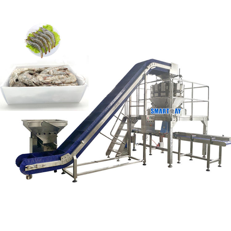 Automatic fresh frozen shrimp  filling packing machine for tray