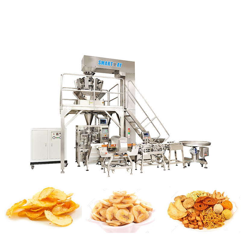 Bocadillos automáticos Chips de plátano Chips de patata Máquina de embalaje